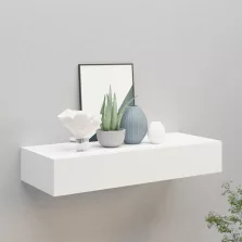   vidaXL fehér MDF falra szerelhető fiókos polc 60 x 23,5 x 10 cm