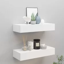   vidaXL 2 db fehér MDF falra szerelhető fiókos polc 60 x 23,5 x 10 cm