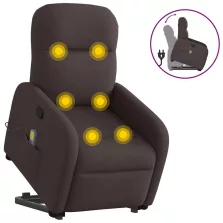   vidaXL sötétbarna szövet dönthető masszázs- és állófotel