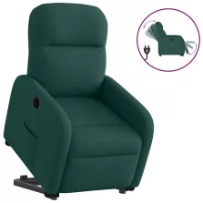   vidaXL elektromos felállást segítő sötétzöld szövet dönthető fotel
