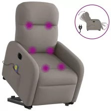   vidaXL tópszínű szövet dönthető elektromos álló masszázsfotel