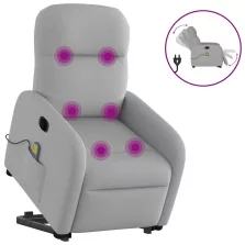   vidaXL Elektromos álló masszázsfotel felhőszürke szövet