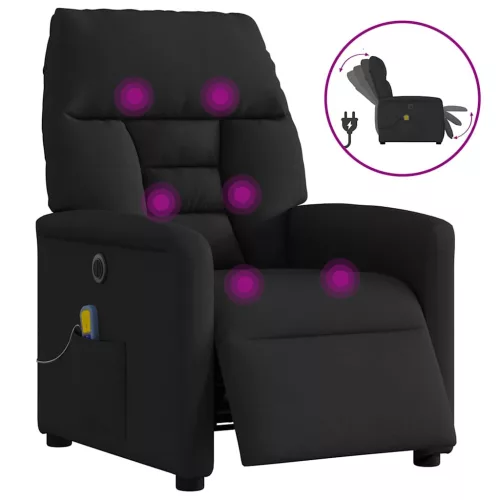 vidaXL fekete szövet elektromos dönthető masszázsfotel