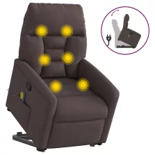   vidaXL sötétbarna szövet dönthető masszázs- és állófotel