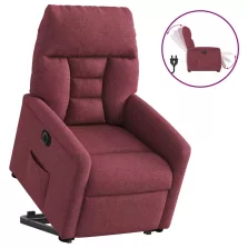   vidaXL elektromos felállást segítő bordó szövet dönthető fotel
