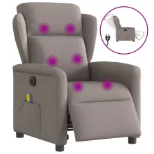   vidaXL tópszínű szövet elektromos dönthető masszázsfotel