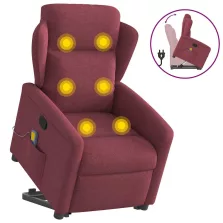 vidaXL bordó szövet dönthető masszázs- és állófotel