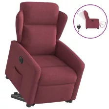   vidaXL elektromos felállást segítő bordó szövet dönthető fotel