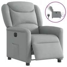 vidaXL világosszürke szövet elektromos dönthető fotel