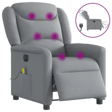   vidaXL világosszürke szövet dönthető elektromos masszázsfotel