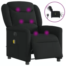 vidaXL fekete szövet elektromos dönthető masszázsfotel