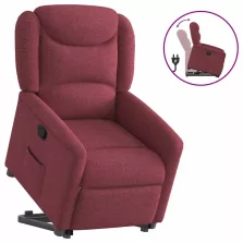 vidaXL bordó szövet felállást segítő dönthető fotel