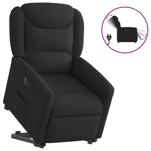 vidaXL elektromos felállást segítő fekete szövet dönthető fotel