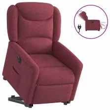   vidaXL elektromos felállást segítő bordó szövet dönthető fotel