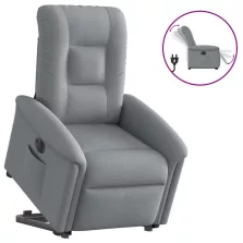   vidaXL elektromos felállást segítő világosszürke szövet dönthető fotel