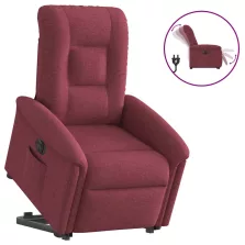   vidaXL elektromos felállást segítő bordó szövet dönthető fotel
