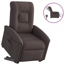   vidaXL elektromos felállást segítő sötétbarna szövet dönthető fotel