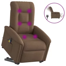   vidaXL barna szövet dönthető elektromos álló masszázsfotel
