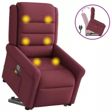 vidaXL bordó szövet dönthető masszázs- és állófotel