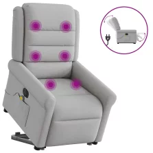   vidaXL Elektromos álló masszázsfotel felhőszürke szövet