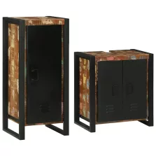   vidaXL Fürdőszoba bútor szett 2 pcs Szilárd újrahasznosított fa