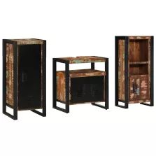   vidaXL Fürdőszoba bútor szett 3 pcs Szilárd újrahasznosított fa