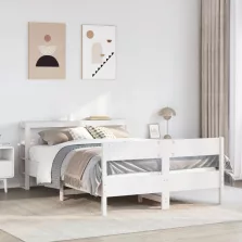   vidaXL fehér tömör fenyőfa ágy matrac nélkül 120 x 200 cm