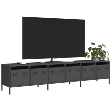   vidaXL antracitszürke hidegen hengerelt acél TV-szekrény 202x39x43,5cm