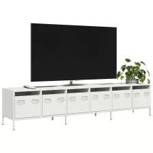   vidaXL fehér hidegen hengerelt acél TV-szekrény 202 x 39 x 43,5 cm