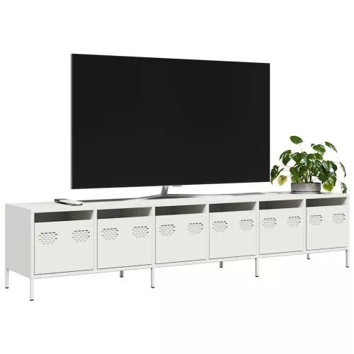 vidaXL fehér hidegen hengerelt acél TV-szekrény 202 x 39 x 43,5 cm