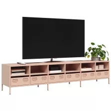   vidaXL rózsaszín hidegen hengerelt acél TV-szekrény 202x39x43,5 cm