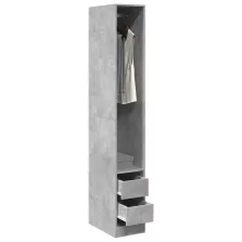   vidaXL betonszürke szerelt fa ruhásszekrény 30 x 50 x 200 cm