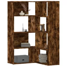   vidaXL 4 szintes füstös tölgy szerelt fa sarokkönyvespolc 85x85x140cm