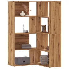   vidaXL 4 szintes tölgy színű szerelt fa sarokkönyvespolc 85x85x140 cm