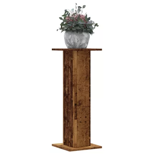 vidaXL 2 db antik fa színű szerelt fa növénytartó állvány 30x30x80 cm