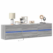   vidaXL szürke sonoma színű fali TV-szekrény LED-del 180 x 31 x 45 cm
