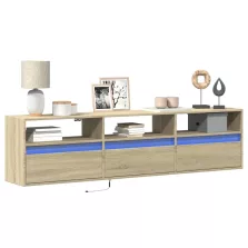   vidaXL sonoma tölgy színű falra TV-szekrény LED-del 180 x 31 x 45 cm