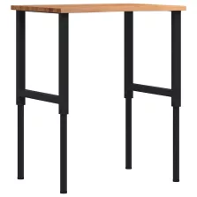   vidaXL világosbarna tömör tölgyfa munkapad 80 x 60 x (71,5-98) cm