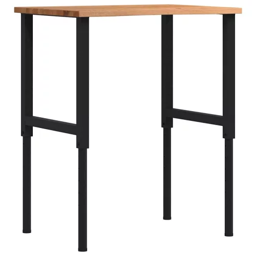 vidaXL világosbarna tömör tölgyfa munkapad 80 x 60 x (71,5-98) cm