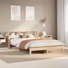 vidaXL tömör fenyőfa ágy matrac nélkül 140 x 190 cm