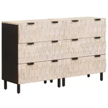   vidaXL Széf 2 pcs Fehér mosott felület 60 x 33 x 75 cm Tömör Mangófát