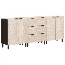   vidaXL Széf 3 pcs Fehér mosott felület 180 x 33 x 75 cm Tömör Mangófát