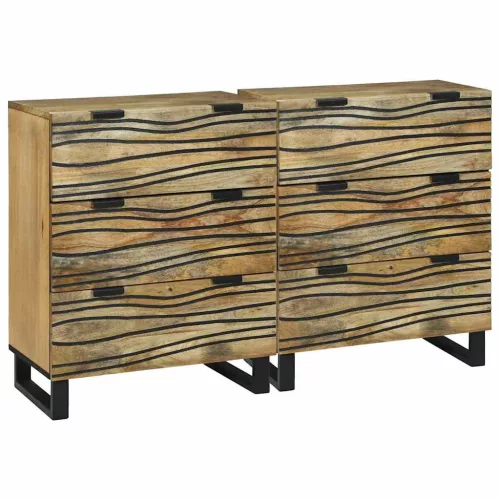 vidaXL Oldalszekrények 2 pcs Barna 60 x 33.5 x 75 cm tömör mangófa