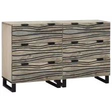   vidaXL Oldalszekrények 2 pcs Fehér 60 x 33.5 x 75 cm tömör mangófa