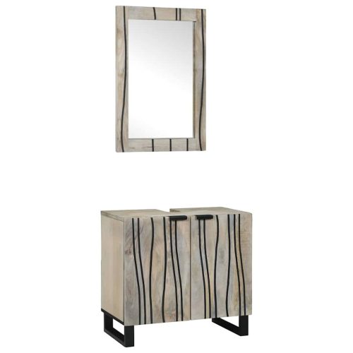 vidaXL Fürdőszoba bútor szett polcokkal 2 pcs Fehér 62 x 33 x 58 cm