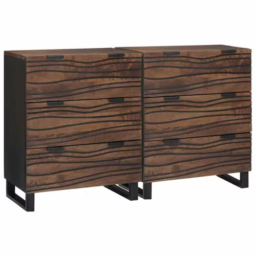 vidaXL Oldalszekrények 2 pcs Barna 60 x 33.5 x 75 cm tömör mangófa