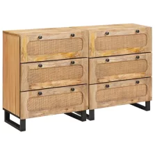 vidaXL Széf 2 pcs Barna 60 x 33 x 75 cm Tömör Mangófát