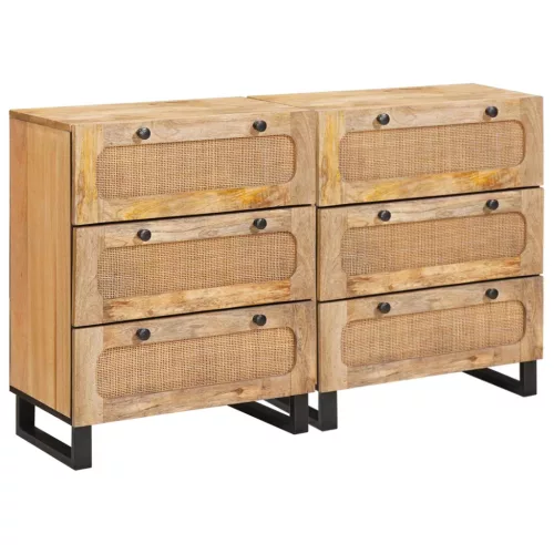 vidaXL Széf 2 pcs Barna 60 x 33 x 75 cm Tömör Mangófát