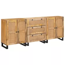 vidaXL Széf 3 pcs Barna 180 x 33 x 75 cm Tömör Mangófát