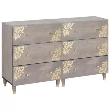   vidaXL Széf fiókkal 2 pcs Szürke 60 x 33.5 x 75 cm Tömör mangófa